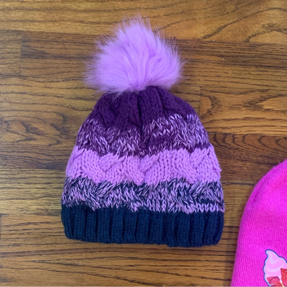 Girls Winter Hats Beanies JoJo Siwa girls' pink winter beanie hat w/ purple bow - Picture 4 of 11